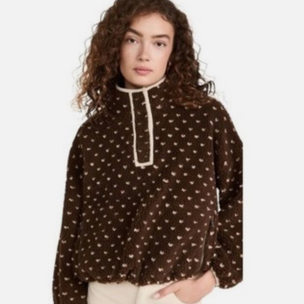 THE GREAT. Brown and Cream Patterned Jacket